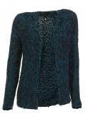 Flauschstrickjacke petrol-geflammt
