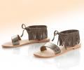 Fransen-Sandalette taupe