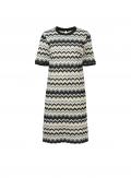 Freizeitkleid in Strick-Optik schwarz-champagner