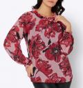 Georgette-Druckbluse puder-rot