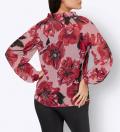 Georgette-Druckbluse puder-rot