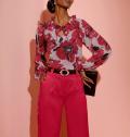 Georgette-Druckbluse puder-rot