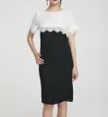 Georgette-Kleid schwarz-weiß