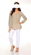 Georgettebluse mit Pailletten beige