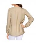 Georgettebluse mit Pailletten beige