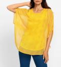 Georgettebluse mit eingenähtem Top sonnengelb