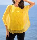 Georgettebluse mit eingenähtem Top sonnengelb