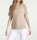 Grobstrick-Pullover beige