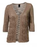 Grobstrickjacke mit Fransen sand
