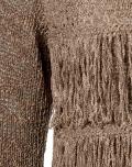 Grobstrickjacke mit Fransen sand