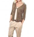 Grobstrickjacke mit Fransen sand