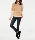 Grobstrickpullover beige