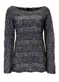 Grobstrickpullover schwarz-silberfarben