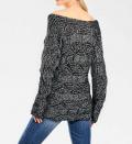 Grobstrickpullover schwarz-silberfarben