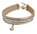 Halsband mit Strasssteinen goldfarben