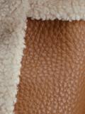 Handtasche mit Kunstfellbesatz cognac