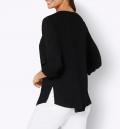 Hemdbluse  mit Schriftzug am Ripsband schwarz