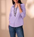 Hemdbluse mitSchmuckknöpfen lavendel