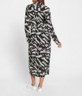 Hemdblusenkleid ecru-schwarz-bedruckt