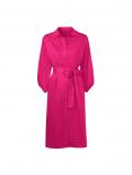Hemdblusenkleid mit Bindegürtel pink