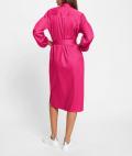 Hemdblusenkleid mit Bindegürtel pink
