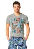 Herren-Shirt grau-bunt