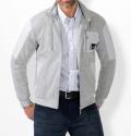 Herren-Sweatjacke mit Patches grau-melange