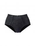 High-Waist-Spitzen-Slip mit Glitzeraccessoire schwarz