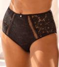 High-Waist-Spitzen-Slip mit Glitzeraccessoire schwarz
