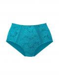 High-Waist-Spitzen-Slip mit Glitzeraccessoire türkis