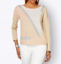 Intarsien-Pullover ecru-sand