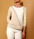 Intarsien-Pullover ecru-sand