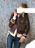 Jacke mit Webpelz dunkelbraun Gr. 40