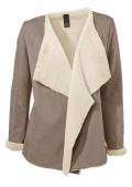 Jacke mit Webpelzfutter taupe