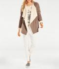 Jacke mit Webpelzfutter taupe