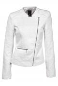 Jacquard-Bikerjacke wei? Gr. 36