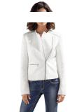 Jacquard-Bikerjacke wei? Gr. 36