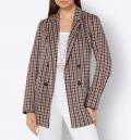 Jacquard-Blazer terra-rauchblau-gemustert