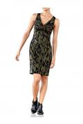 Jacquard-Kleid khaki-schwarz