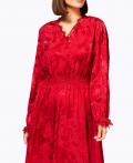 Jacquard-Kleid rot