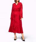 Jacquard-Kleid rot