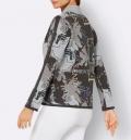 Jacquard-Pullover mit Stehkragen graphit-hellgrau
