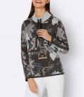 Jacquard-Pullover mit Stehkragen graphit-hellgrau