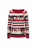 Jacquard-Pullover rot-schwarz-bedruckt