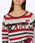 Jacquard-Pullover rot-schwarz-bedruckt