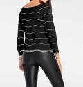 Jacquard-Pullover schwarz-offwhite