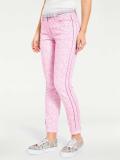 Jacquard-Stretchhose rosa