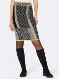 Jacquard-Strickrock schwarz-hellgrau-gemustert