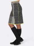 Jacquard-Strickrock schwarz-hellgrau-gemustert