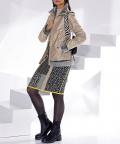 Jacquard-Strickrock schwarz-hellgrau-gemustert